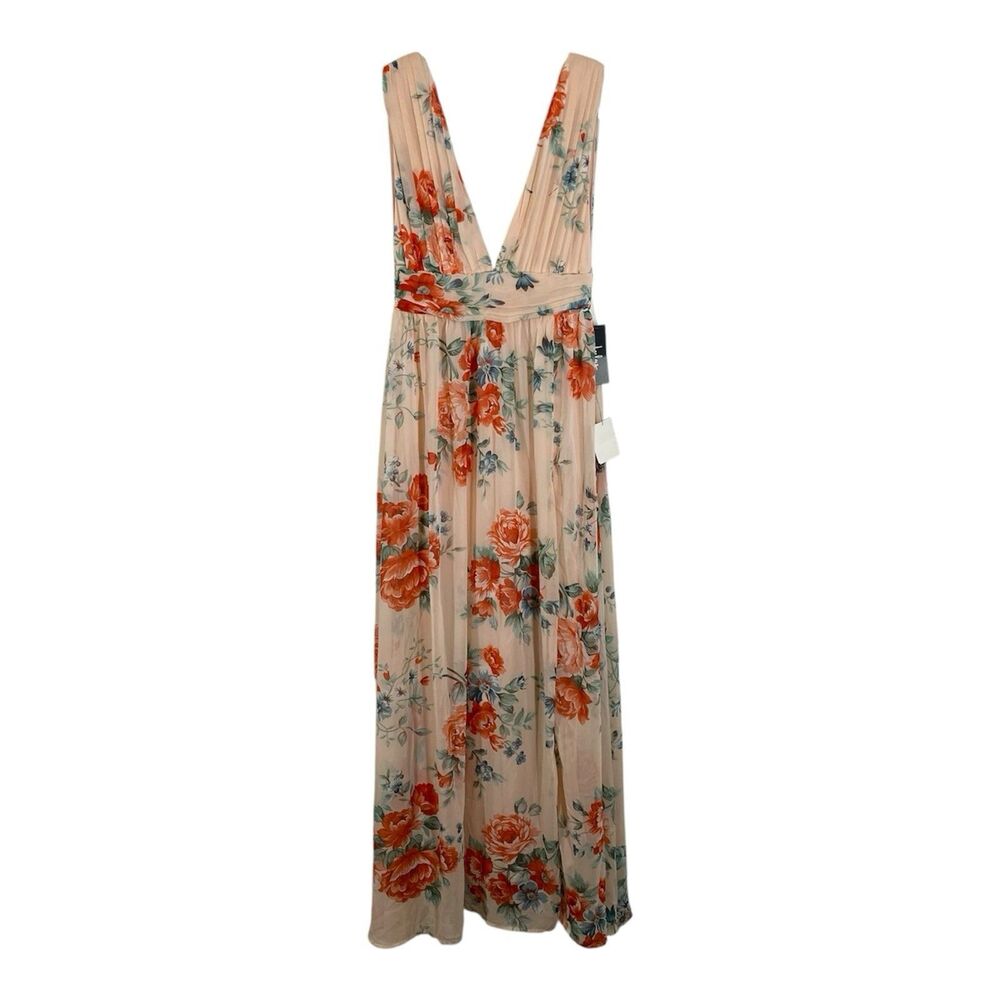 Lulu's Floral Maxi Dress in Blush and Coral